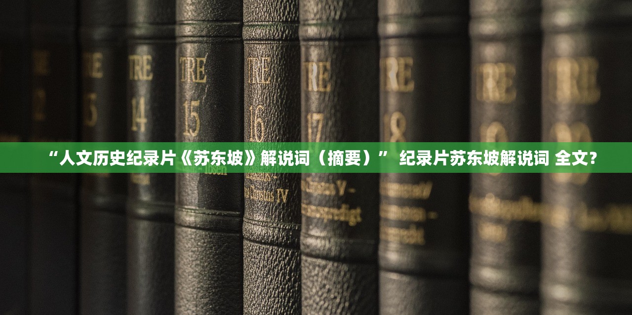 “人文历史纪录片《苏东坡》解说词（摘要）	” 纪录片苏东坡解说词 全文？