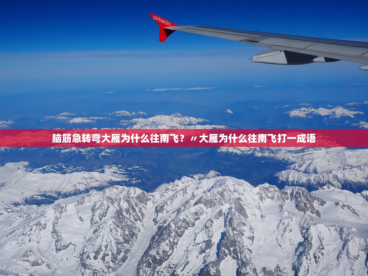脑筋急转弯大雁为什么往南飞？〃大雁为什么往南飞打一成语